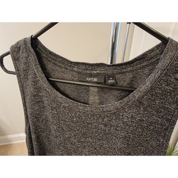 Apt. 9 Grey Multi-layered Tank Embellished Neckline - Picture 2 of 6